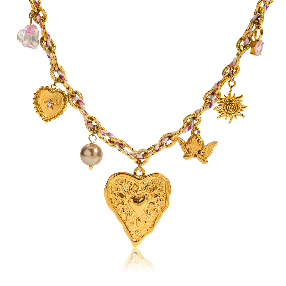 Damen Halskette mit elegantem Gliederdesign aus hypoallergenem Edelstahl Shop Nory