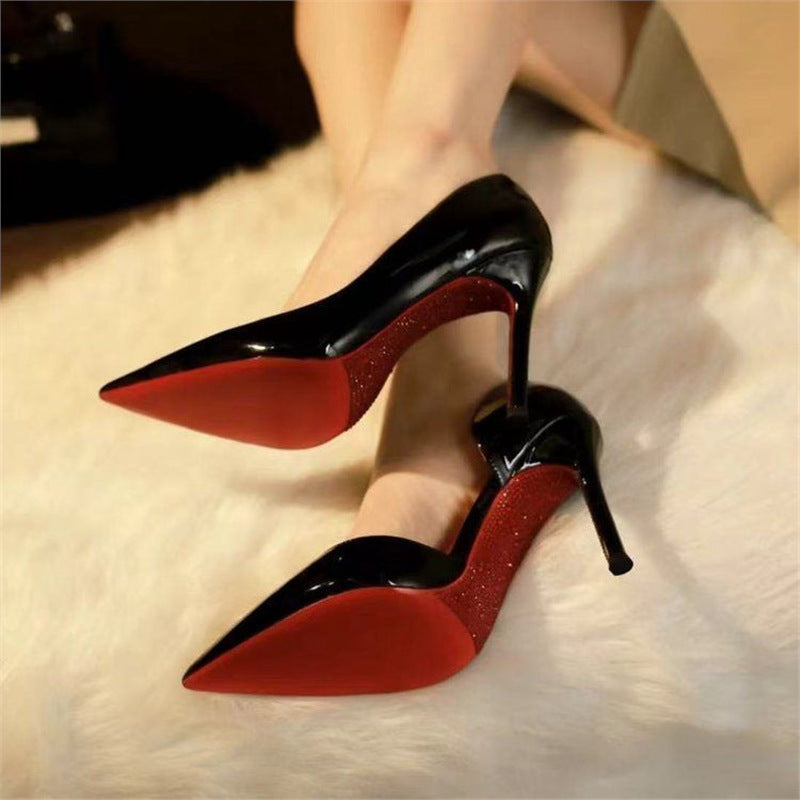 Damen elegante Stiletto-Pumps mit glänzender Oberfläche Shopnory
