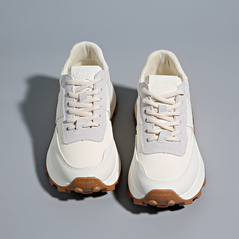 Damen Plateau-Casual-Sneaker mit profiliertem Gum-Profil und Velours-Overlays Shopy Nory