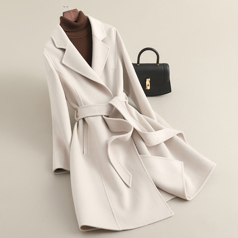 Damen Eleganter Wollmantel mit praktischen Taschen Shop Nory