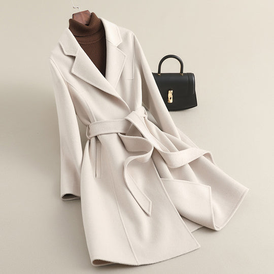 Damen Eleganter Wollmantel mit praktischen Taschen Shop Nory