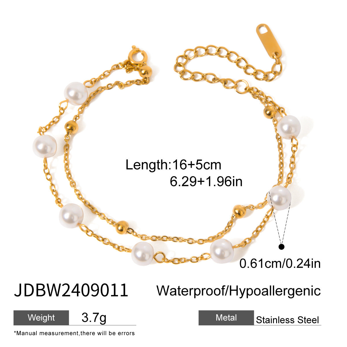 Damen Armband mit elegantem Perlen- und Goldakzent Design Shop Nory
