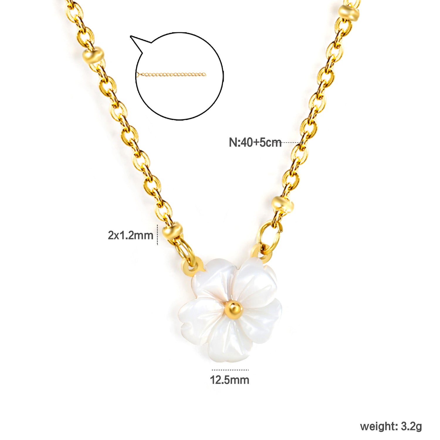Damen elegante Halskette mit floralem Perlenanhänger und funkelnden Zirkonia Shop Nory