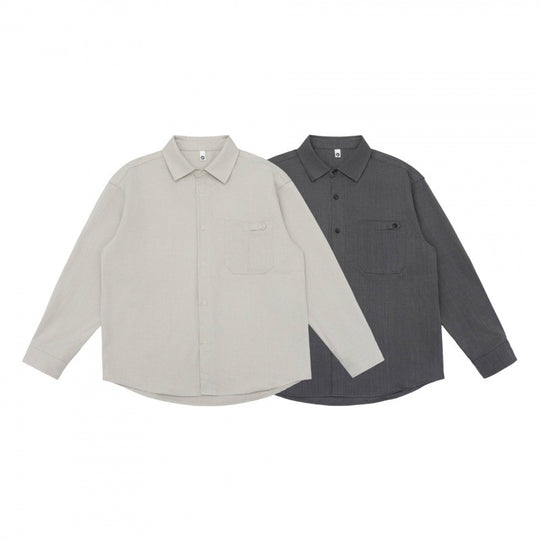 Unisex Oversize-Langarmhemd im Boxy-Cut mit Brusttasche und gerundetem Saum Shop Nory