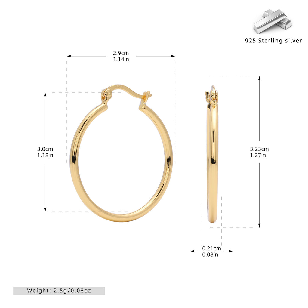 Damen Creolen aus 925 Sterling Silber mit elegantem, geschwungenem Design Shop Nory