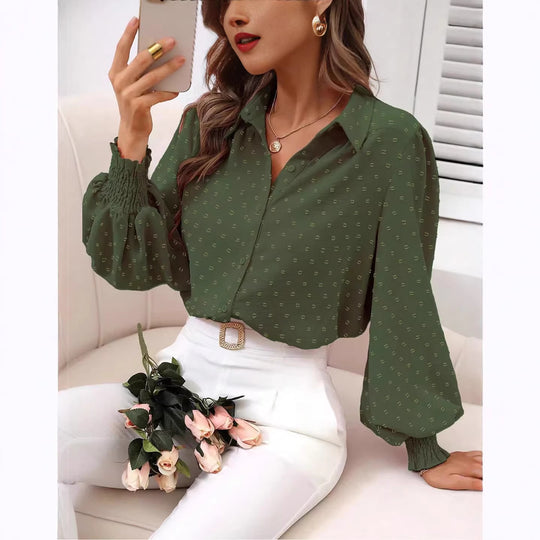 Damen Cropped-Bluse mit Struktur, Puffärmeln und Smokbündchen Shop Nory
