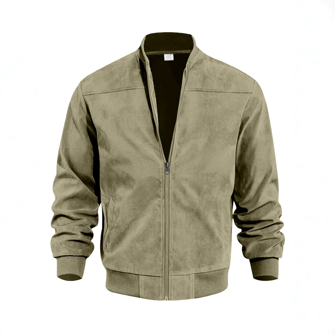 Herren Leichte Bomberjacke im Velours-Look mit Reißverschluss und Rippbündchen Shop Nory