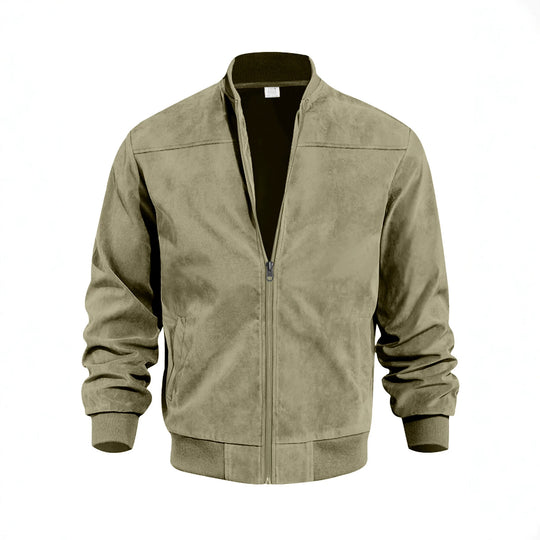 Herren Leichte Bomberjacke im Velours-Look mit Reißverschluss und Rippbündchen Shop Nory