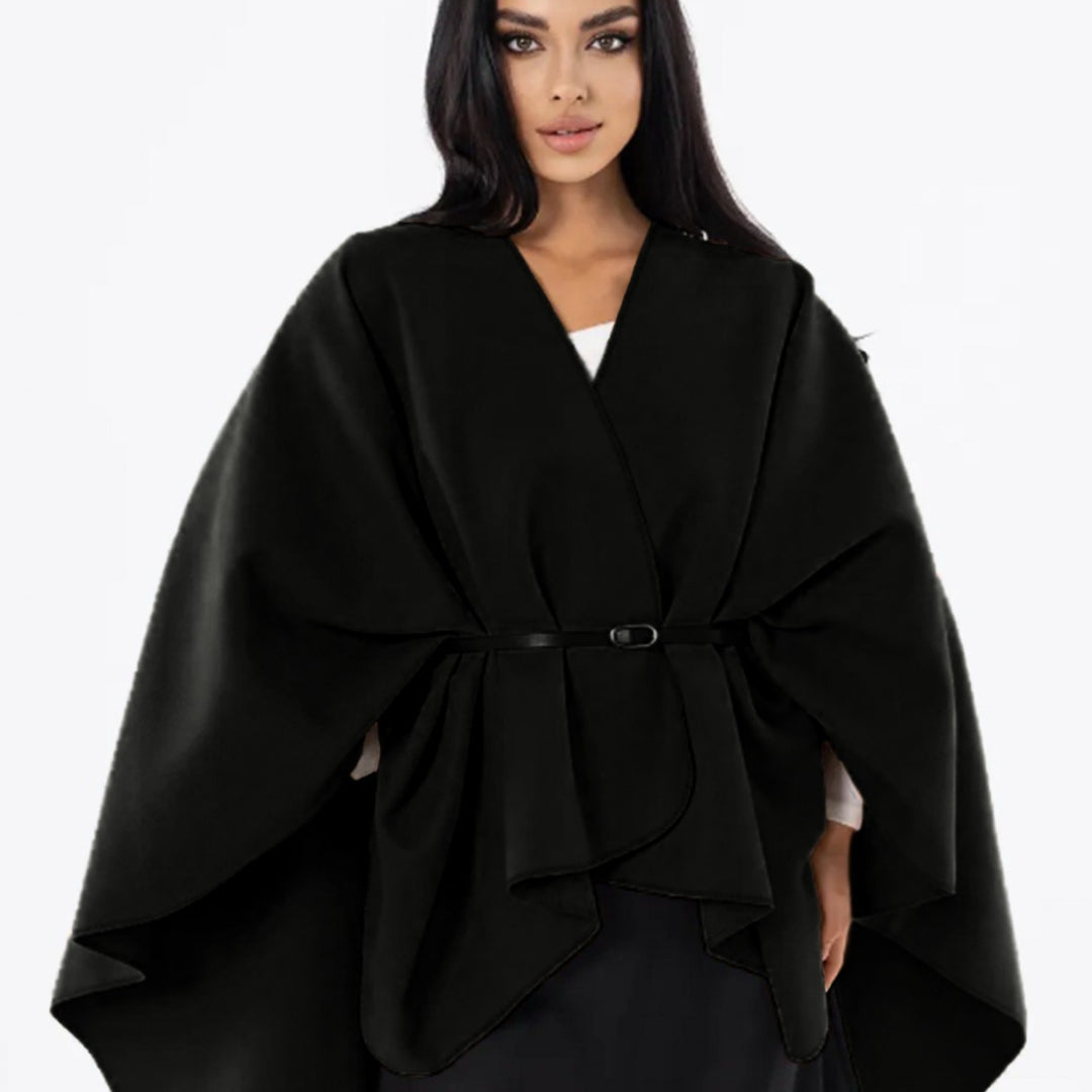 Damen Oversize Filz‑Cape mit Wickeloptik und verdeckter Kantenverarbeitung Shop Nory