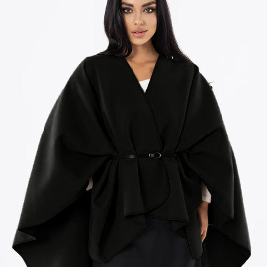 Damen Oversize Filz‑Cape mit Wickeloptik und verdeckter Kantenverarbeitung Shop Nory