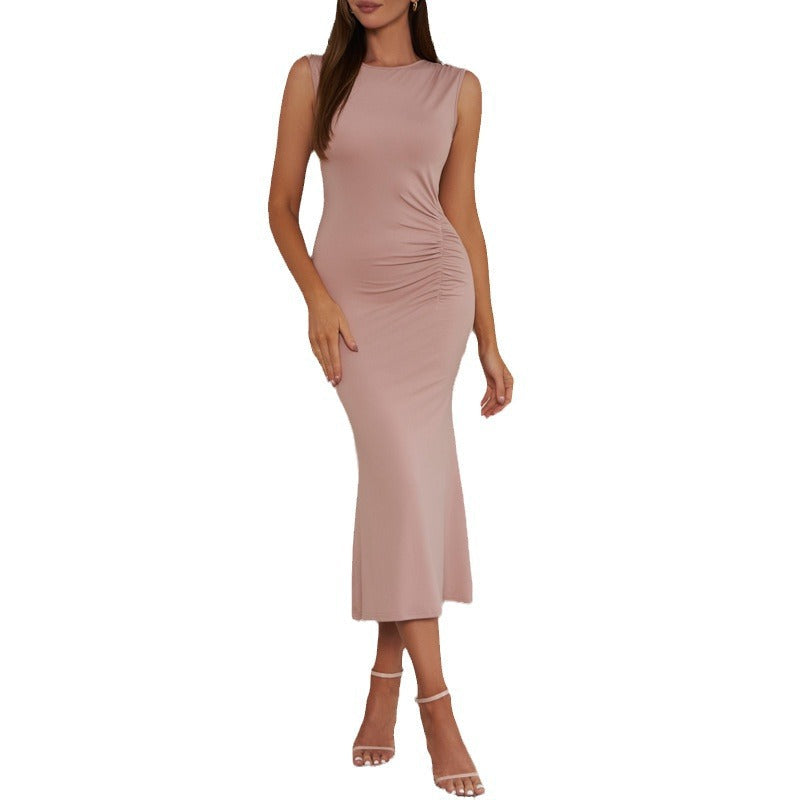 Damen Elegantes Midikleid mit Raffungsdetails Shopnory