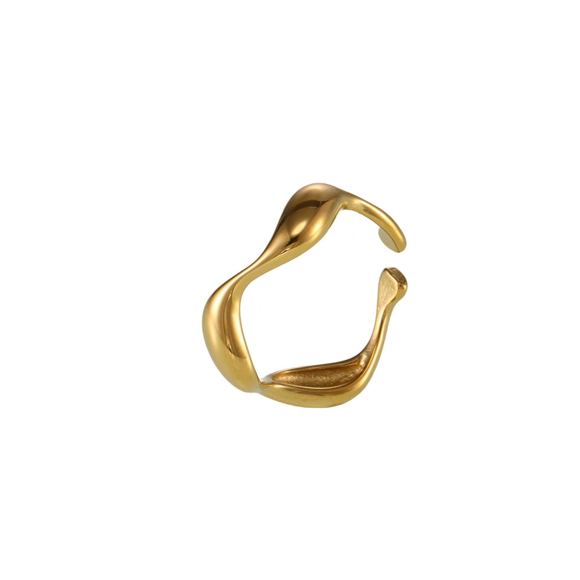 Damen Offener Ring mit geschwungenem Design aus hochwertigem Edelstahl Shop Nory