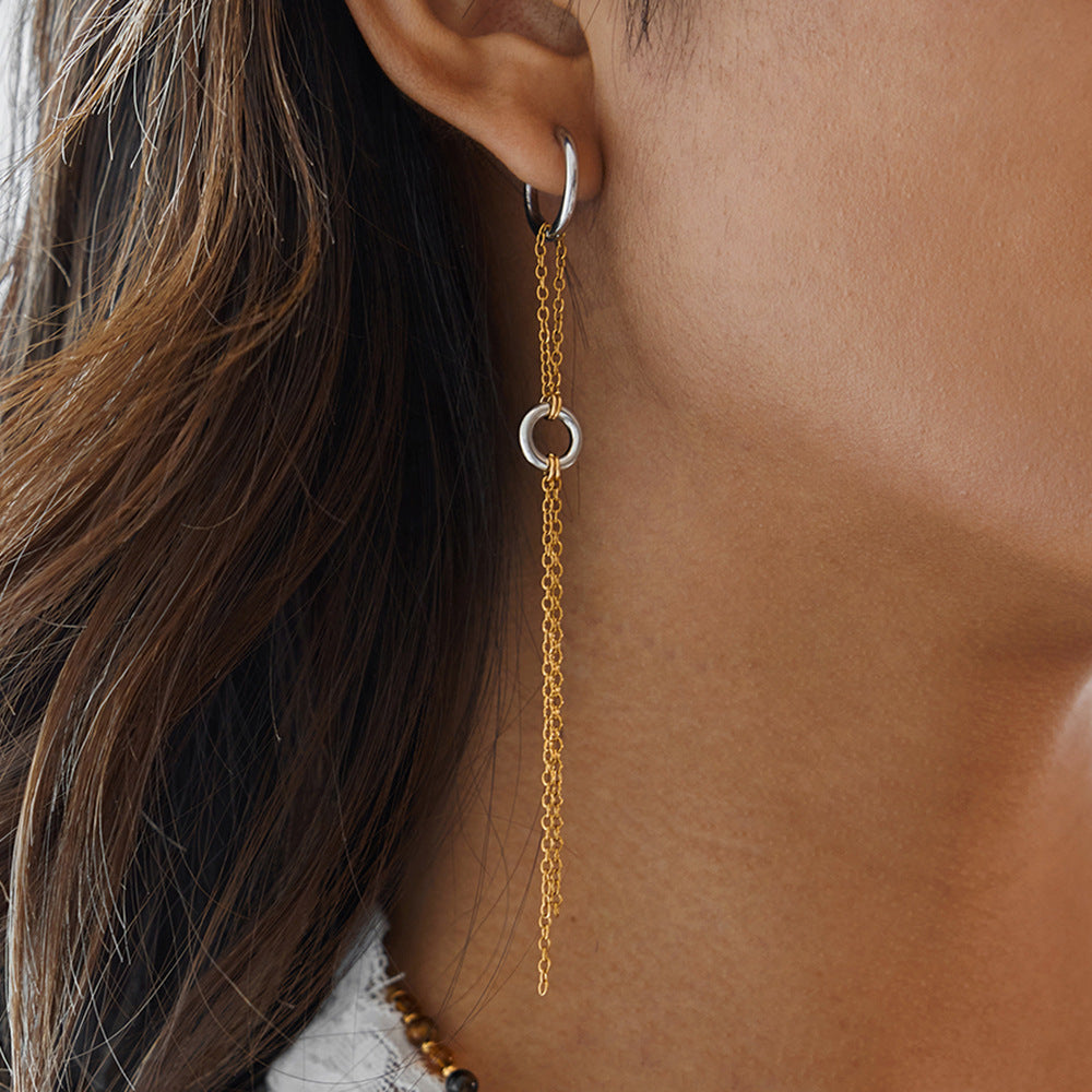 Damen Ohrhänger mit elegantem Kettenelement und hypoallergener Edelstahlverarbeitung Shop Nory