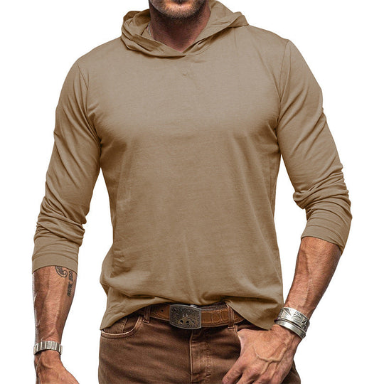 Kapuzenpullover Slim Fit Langarm Leichter Baumwollstrick Minimalistischer Stil