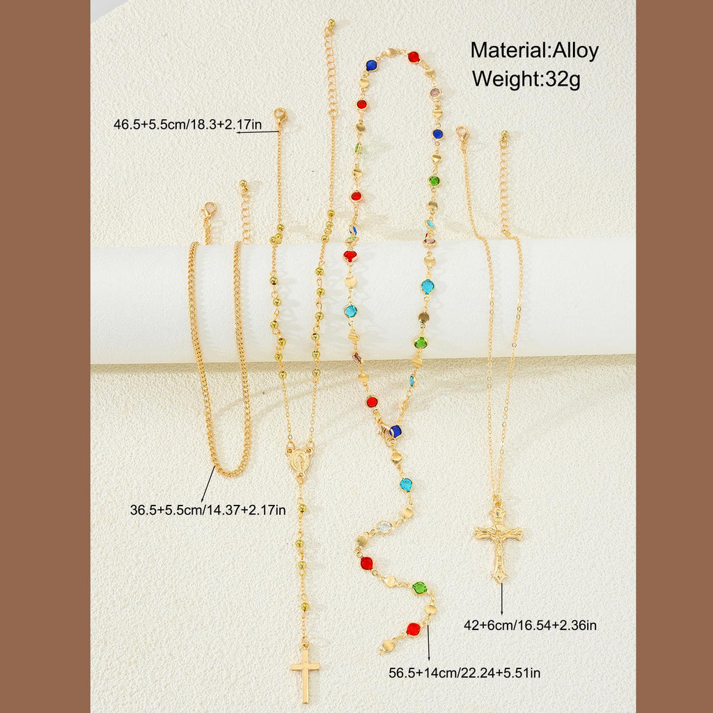 Damen Halskette mit bunten Edelstein-Anhängern und elegantem Design Shop Nory