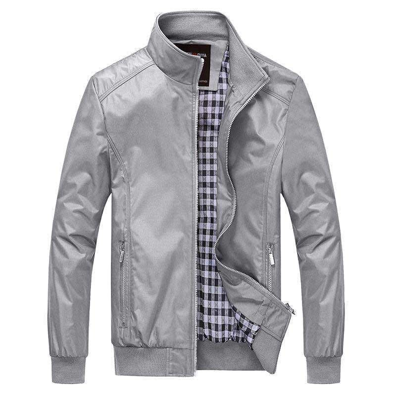 Herren Kurzblouson mit Stehkragen, Karo-Innenfutter und Rippenbündchen Shop Nory