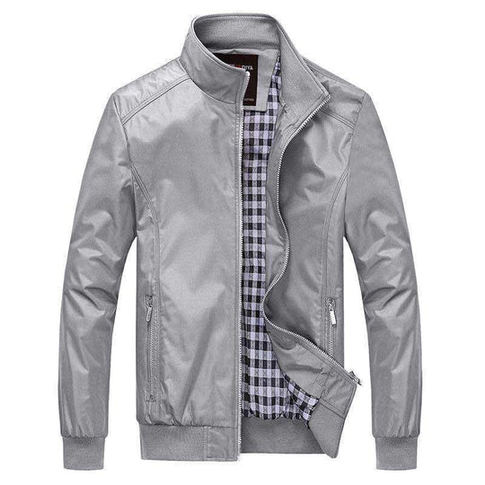 Herren Kurzblouson mit Stehkragen, Karo-Innenfutter und Rippenbündchen Shop Nory