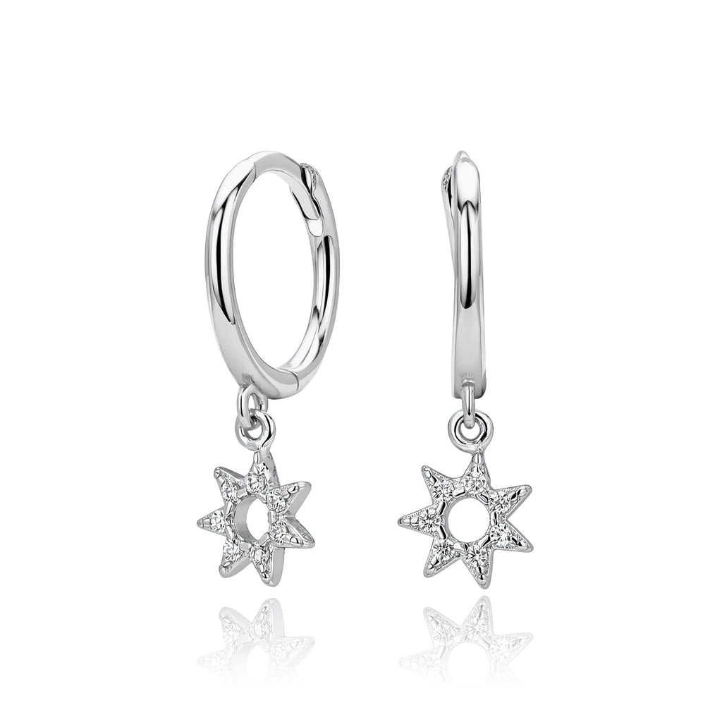 Damen Ohrhänger mit funkelndem Sternmotiv aus hochwertigem 925 Sterling Silber Shop Nory