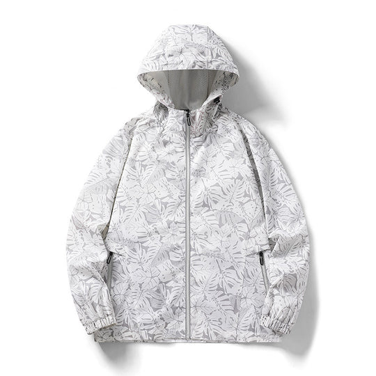 Herren Leichte Outdoor-Jacke mit Kapuze und floralem Design Shop Nory