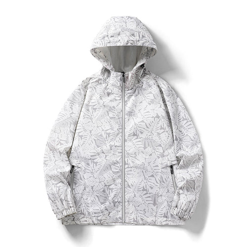 Herren Leichte Outdoor-Jacke mit Kapuze und floralem Design Shop Nory
