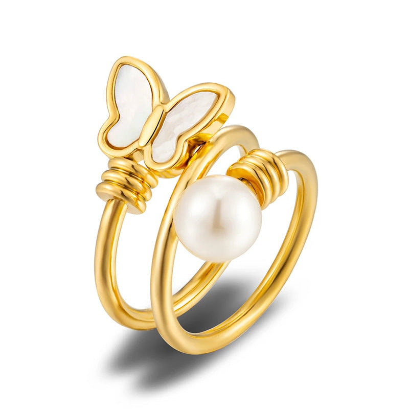 Damen Ring mit filigranem Schmetterlingsmotiv Shop Nory
