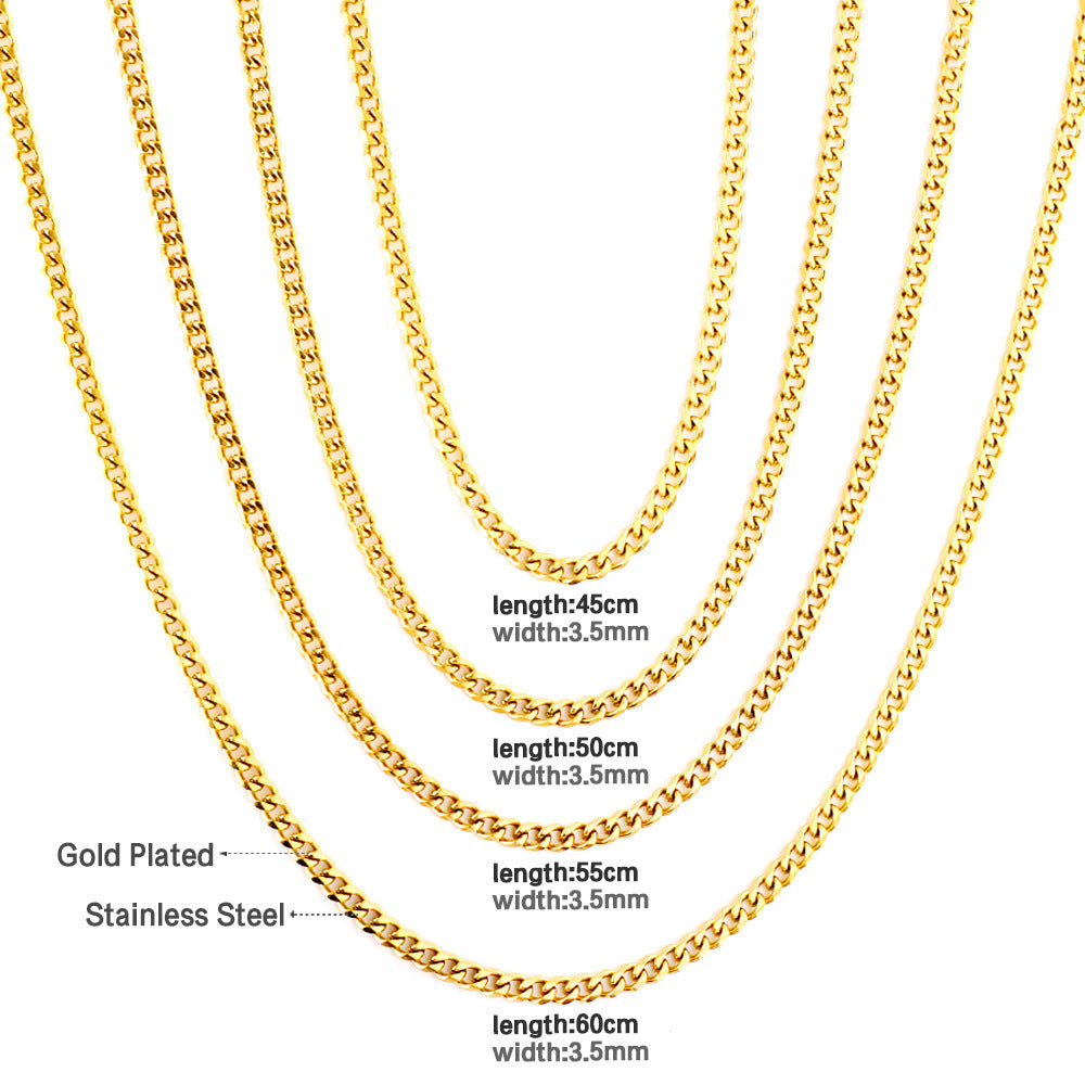 Damen Edelstahl-Halskette mit goldplattiertem Gliederdesign Shop Nory