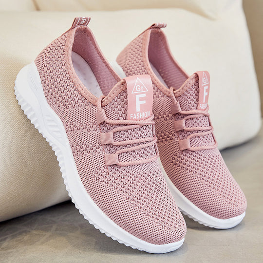 Damen nan ultraleichter 3D-Strick Slip-On Sneaker mit elastischer Schnürung, Zuglasche und dämpfender EVA-Mittelsohle Shop Nory