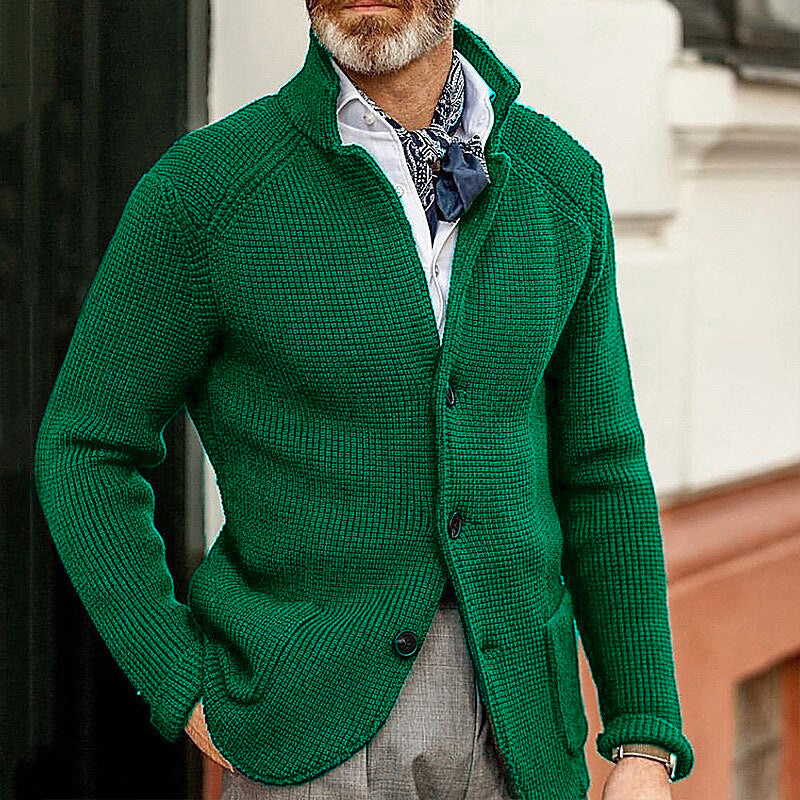 Herren Strickjacke mit Stehkragen und Strukturstrick Shop Nory