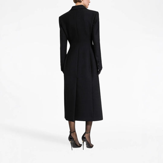 Damen Taillierter Longline-Mantel mit spitzem Revers und Gehschlitz Shop Nory