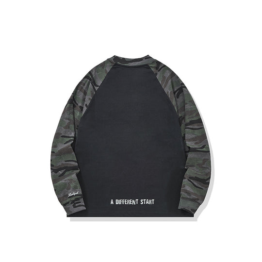 Unisex Oversize-Sweatshirt mit Camouflage-Raglanärmeln und geprägtetem Frontlogo Shop Nory