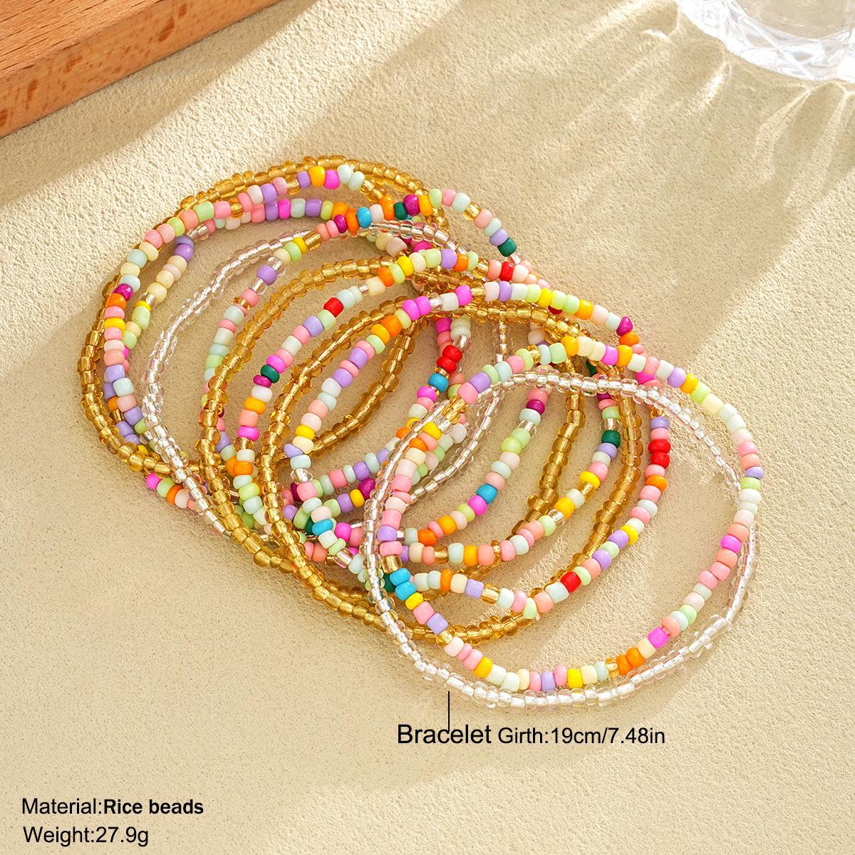 Damen Armband-Set mit bunten Perlen und funkelnden Akzenten Shop Nory