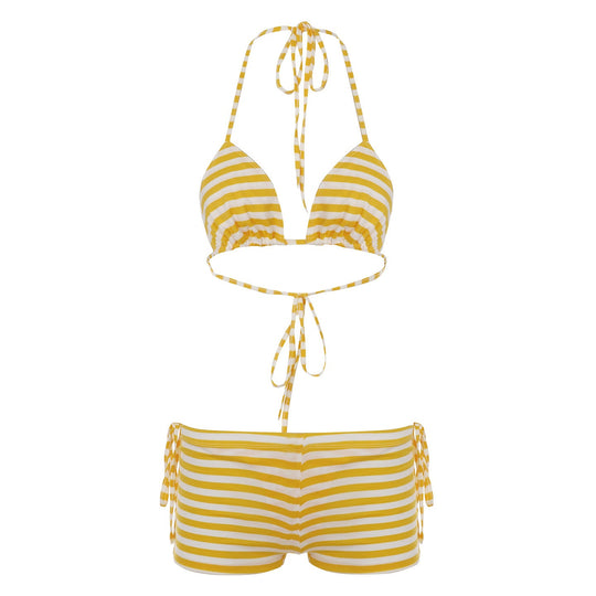 Damen trendiges Bikini-Set mit tieferem Ausschnitt und verstellbaren Trägern