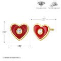Damen Ohrringe mit herzförmigem Design und funkelndem Zirkon Shop Nory