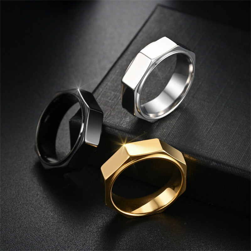 Herren Ring mit künstlerischem hexagonalen Design Shop Nory