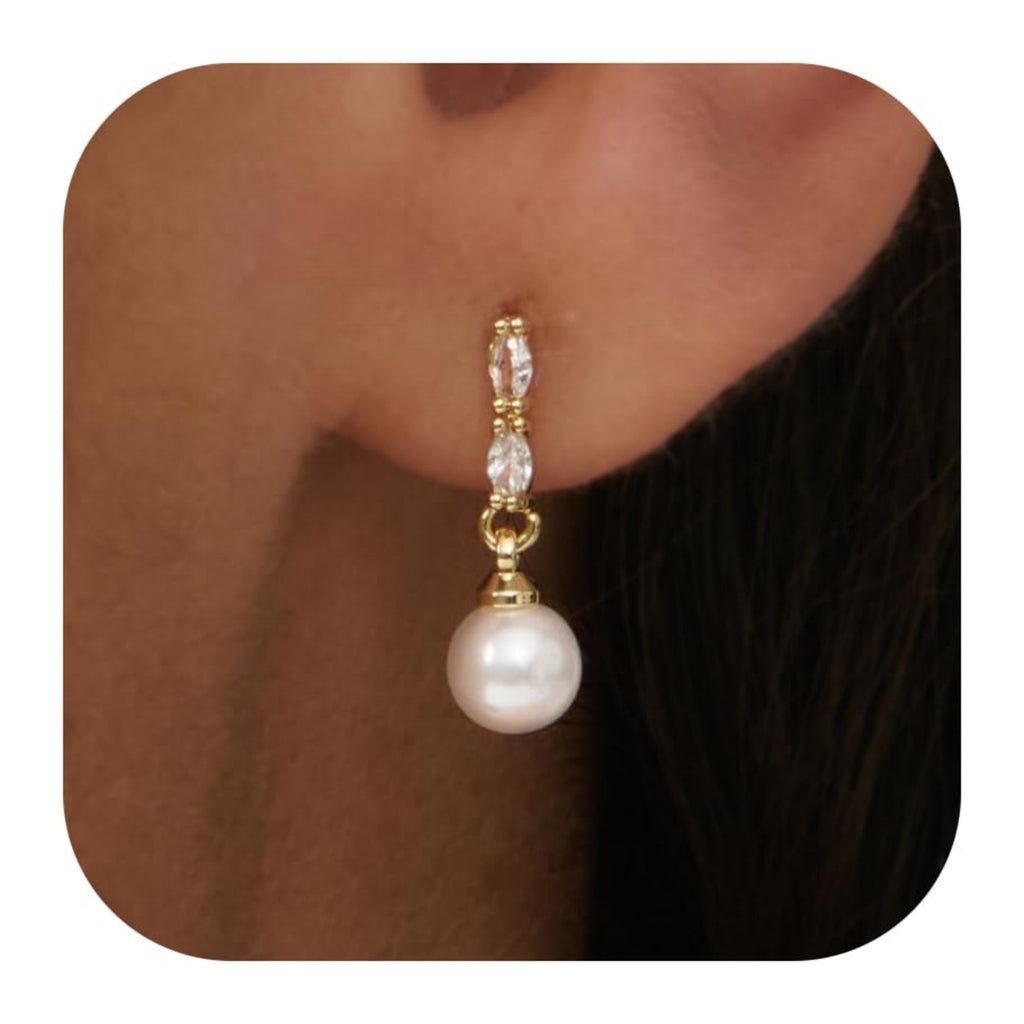 Damen Ohrstecker mit elegantem Blatt- und Perlen-Design Shop Nory