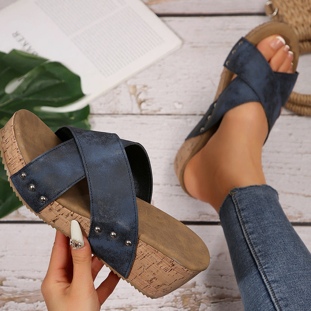 Damen Wedge-Sandalen mit komfortabler Fußbett und elegante Riemen