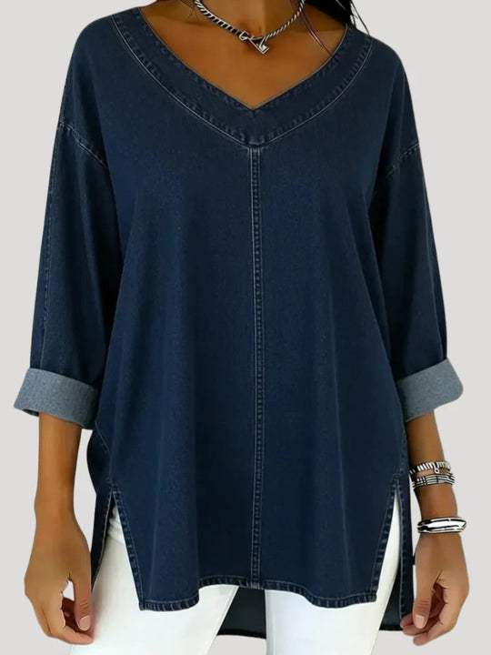 Damen Lässige Denim Tunika
