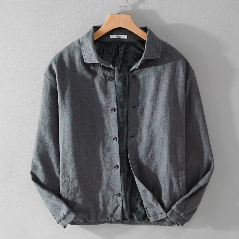 Herren Gefütterte Overshirt-Jacke aus Leinen-Mix Shop Nory