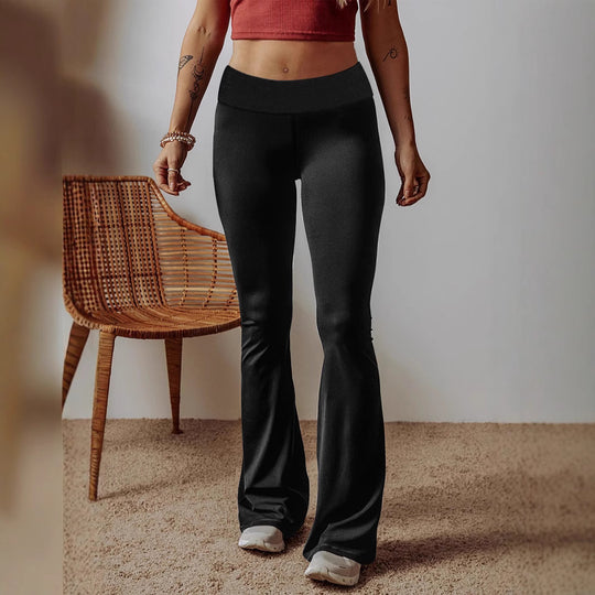 Damen High-Waist Flare-Hosen aus Stretch-Jersey mit weitem Schlag Shop Nory