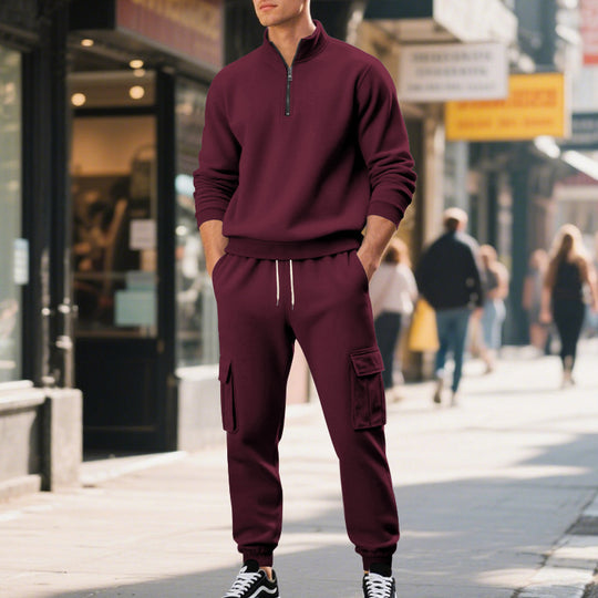 Herren nan kuschelige Cargostil-Jogginghose aus Fleece mit Kordelzug und Aufsatztaschen Shop Nory
