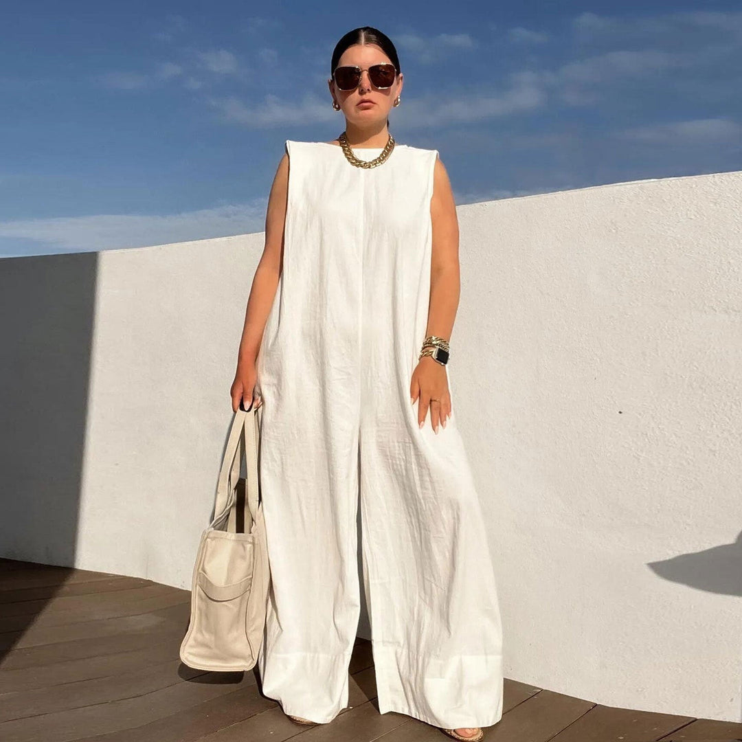 Damen Weit geschnittener Jumpsuit mit Kapuze und tiefer Taille