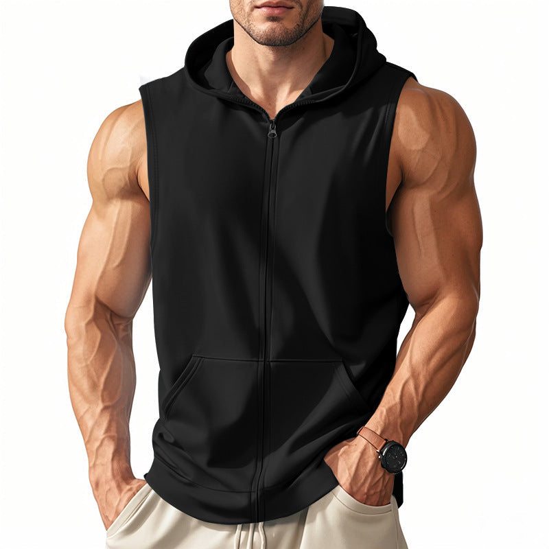 Herren ärmelloses Kapuzenshirt aus atmungsaktivem Material