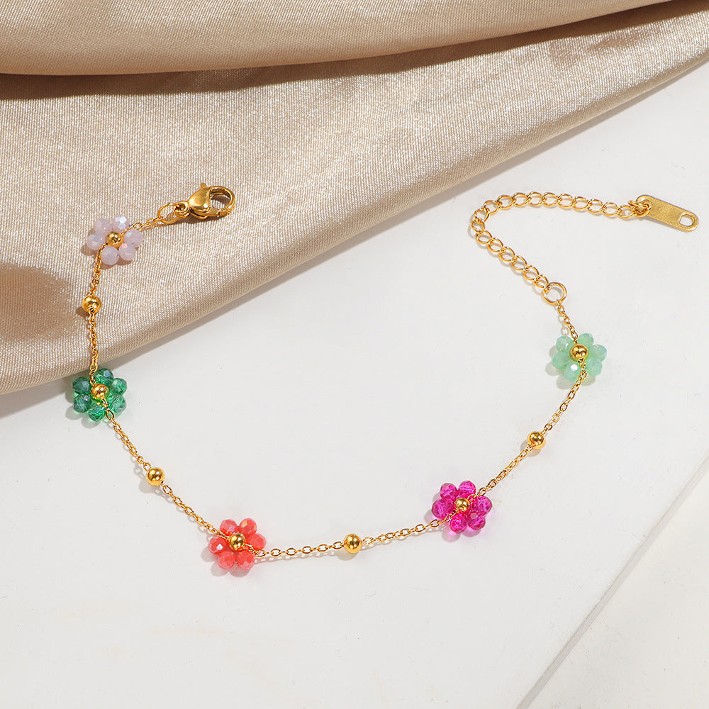 Damen Floral Charm Perlen Halskette Shop Nory