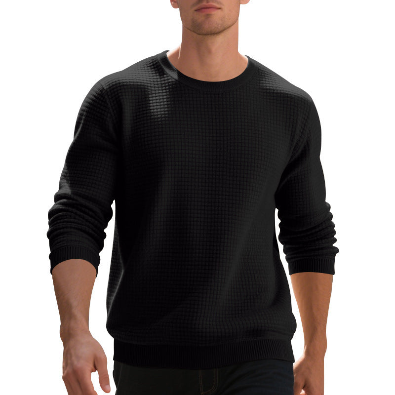 Herren nan Feinstrukturierter Strickpullover mit Waffelstruktur und Rundhalsausschnitt Shop Nory