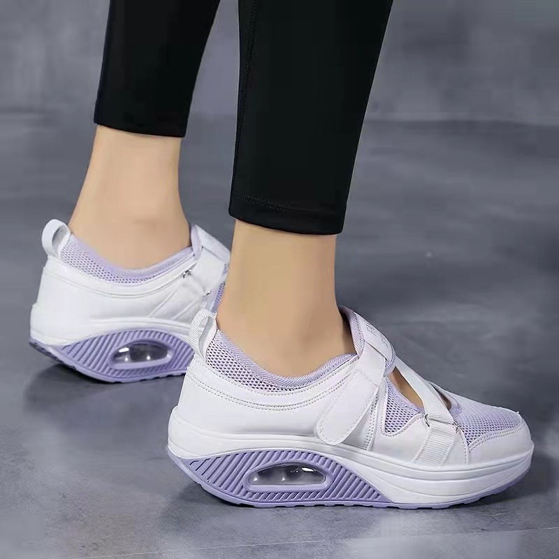 Damen Sportive Plateausneaker mit Luftkammer, Strick‑Mesh und Klettkreuzriemen Shop Nory