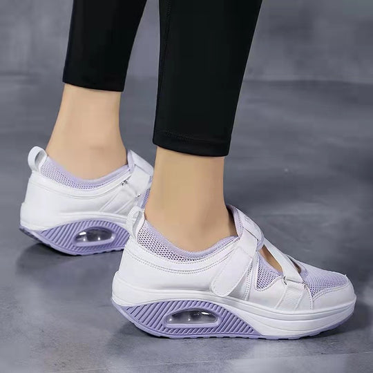 Damen Sportive Plateausneaker mit Luftkammer, Strick‑Mesh und Klettkreuzriemen Shop Nory