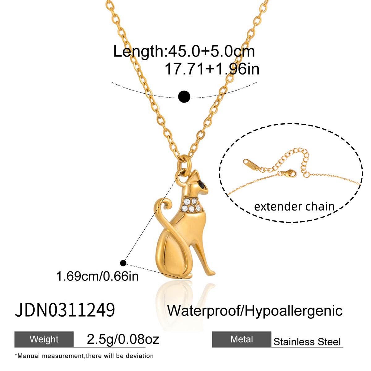 Damen Halskette mit Hundedesign aus hypoallergenem Edelstahl Shop Nory