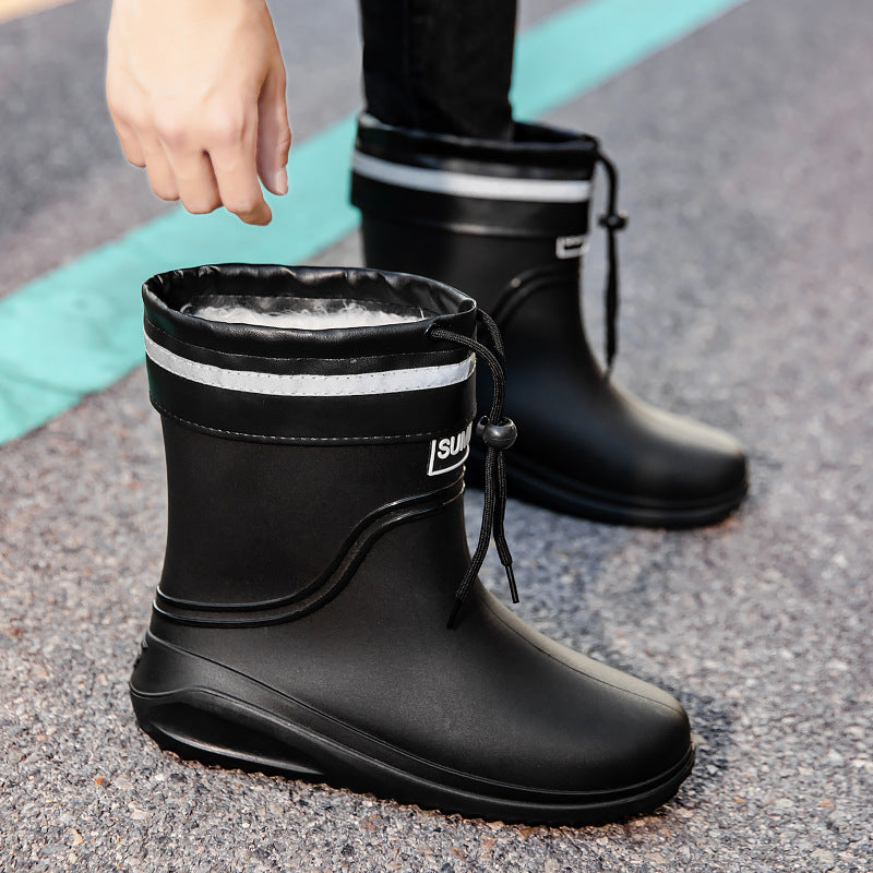 Damen Kurzschaftige Regenstiefeletten mit verstellbarem Zugband und reflektierendem Saum Shop Nory