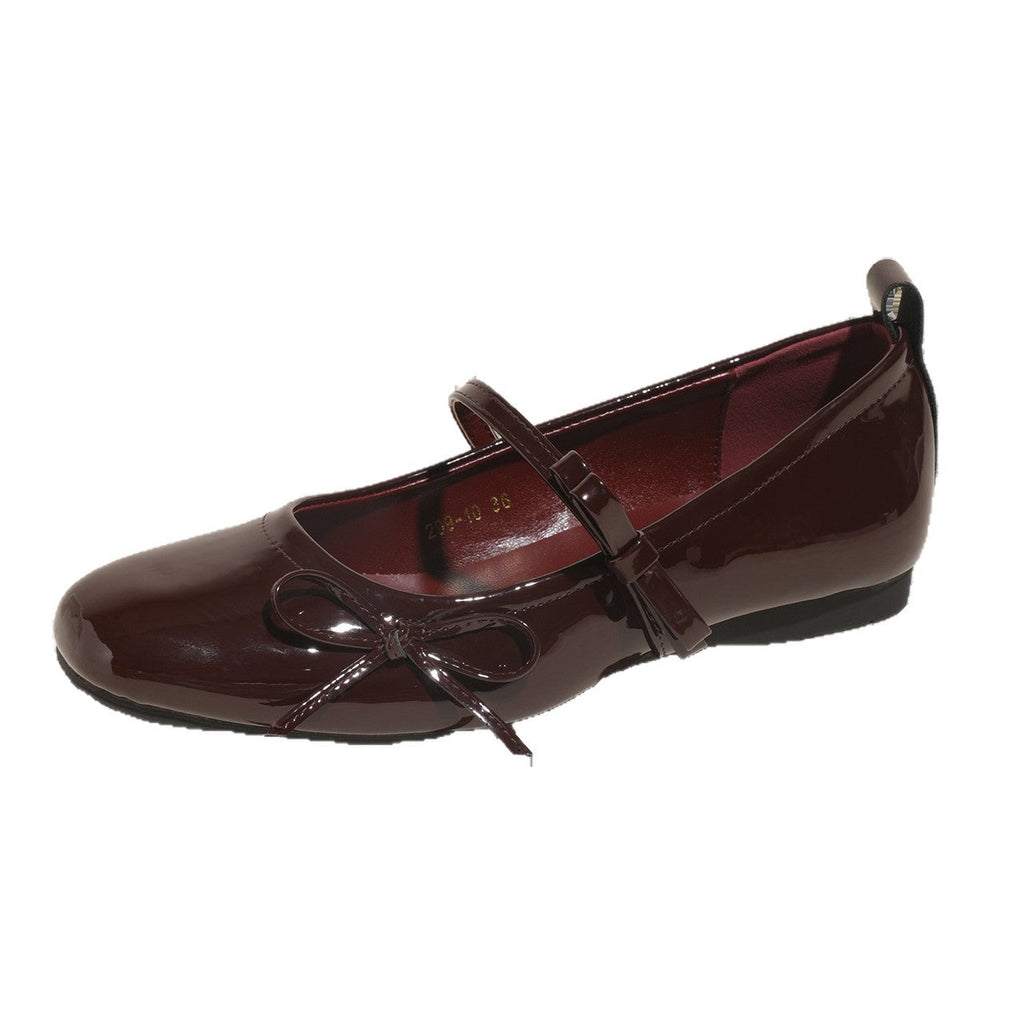Damen Ballerinas mit schimmerndem Obermaterial und verspieltem Schleifendetail