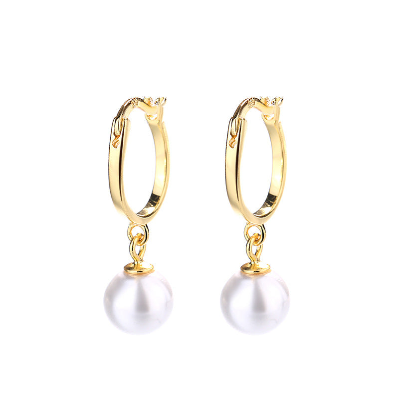 Damen Ohrringe mit elegantem Perlenanhänger und modernem Design Shop Nory